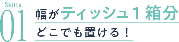 幅がティッシュ箱1箱分